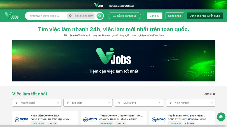 Tuyển dụng miễn phí cùng Vjobs